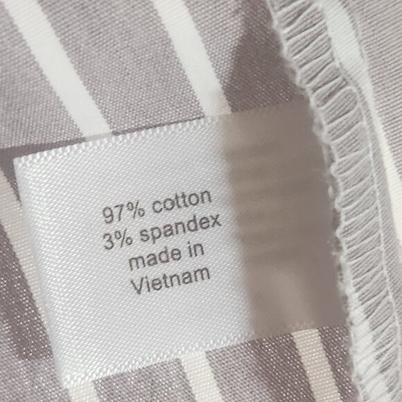 Lane Bryant NWT Wide Pinstripe Gray w/ white stripes cotton long tunic w/ bow - Picture 10 of 10